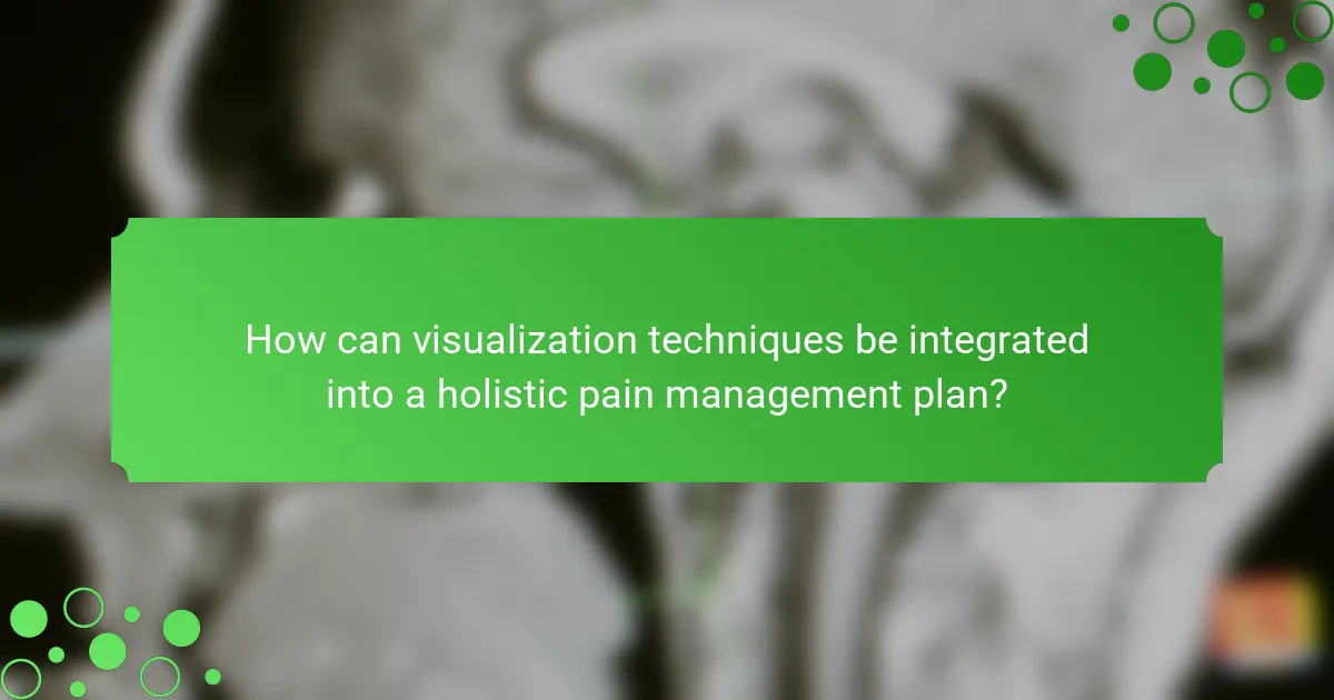 How can visualization techniques be integrated into a holistic pain management plan?