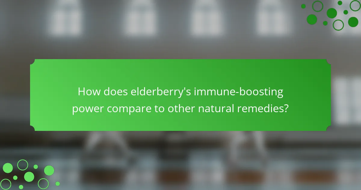 How does elderberry's immune-boosting power compare to other natural remedies?
