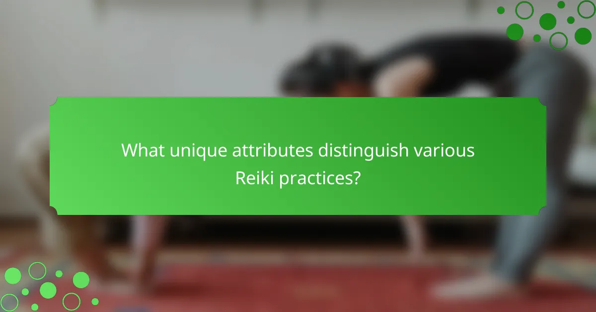 What unique attributes distinguish various Reiki practices?