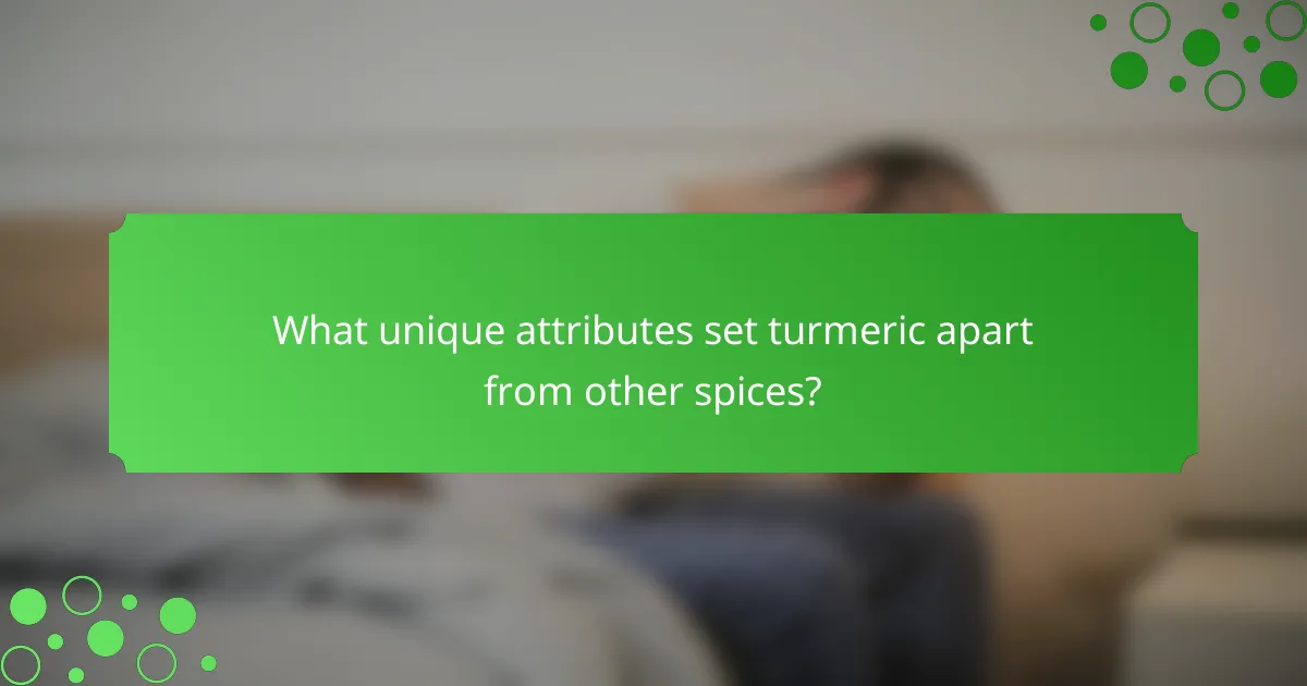 What unique attributes set turmeric apart from other spices?