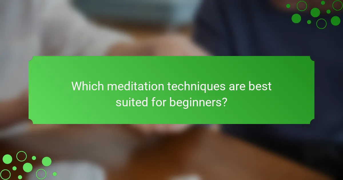 Which meditation techniques are best suited for beginners?
